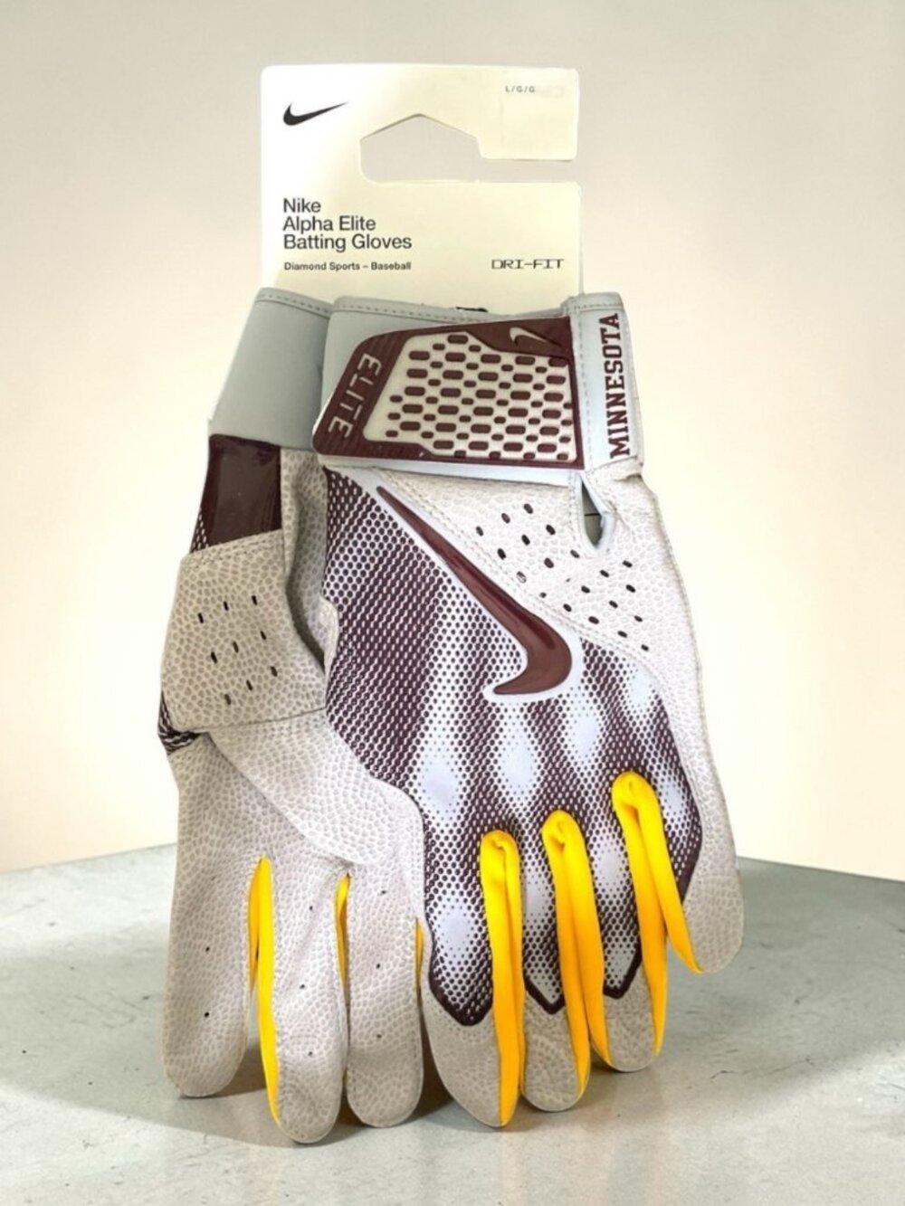 Nike Alpha Elite Batting Gloves Large Minnesota FB4178-013 Baseball